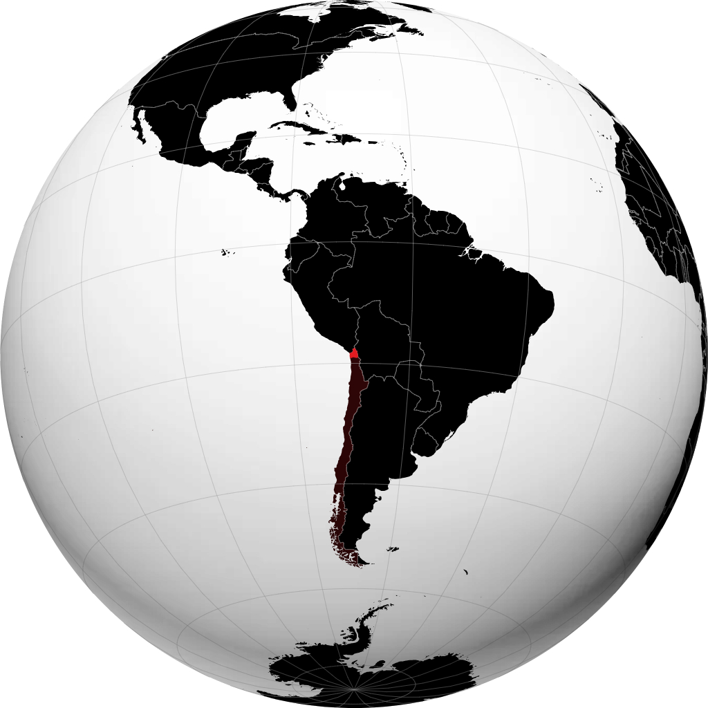 Region Arica y Parinacota auf dem Globus