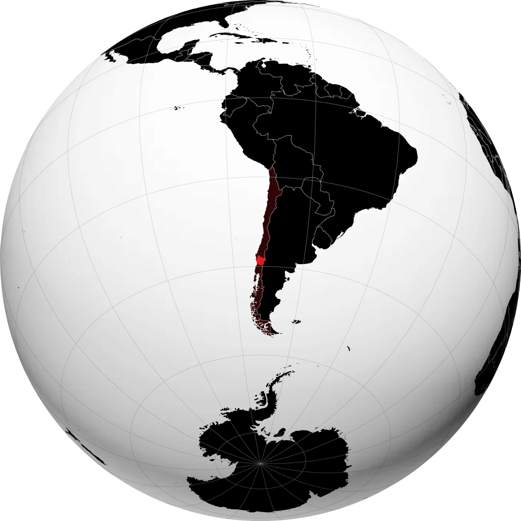 Region Araucanía auf dem Globus