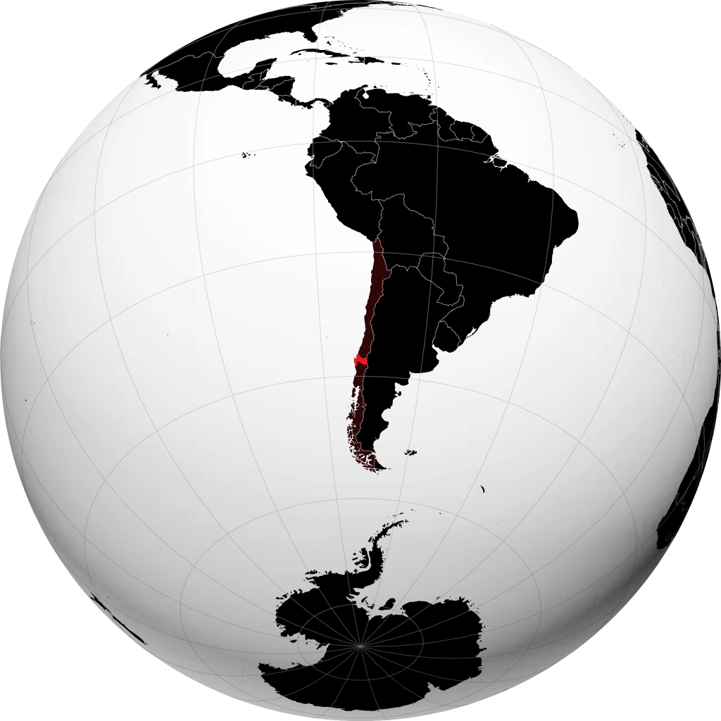 Region Biobío auf dem Globus