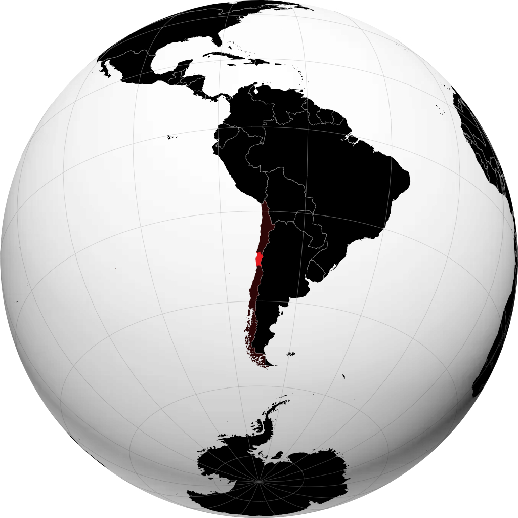 Coquimbo auf dem Globus
