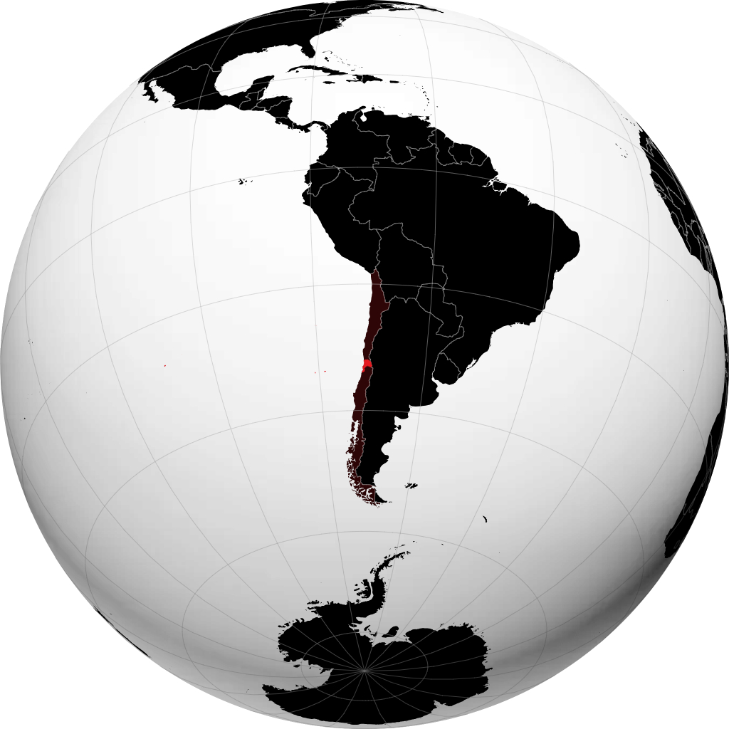 Region Valparaíso auf dem Globus