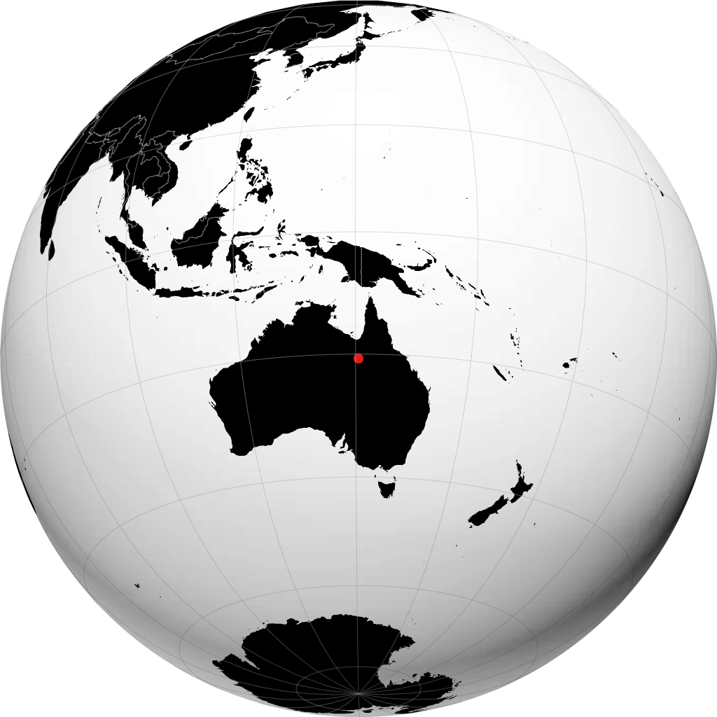 Cloncurry auf dem Globus