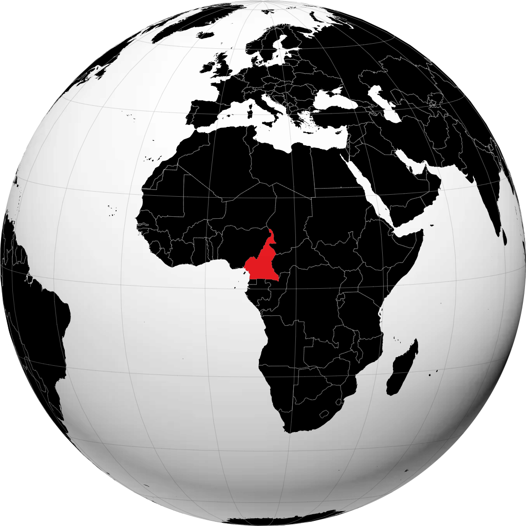Kamerun auf dem Globus