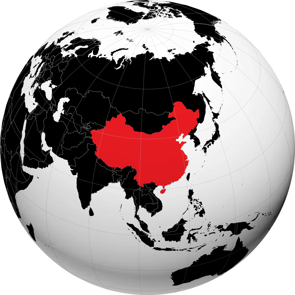 China auf dem Globus