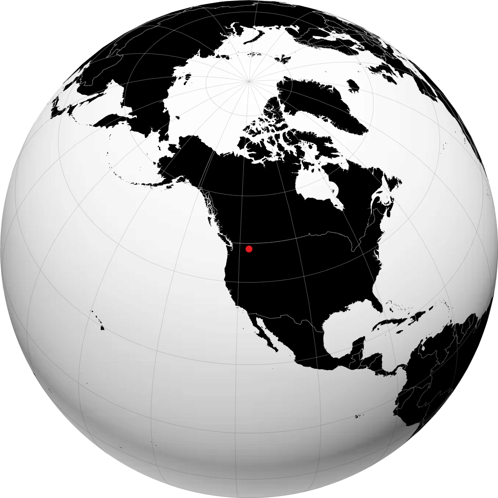 Coeur d'Alene auf dem Globus