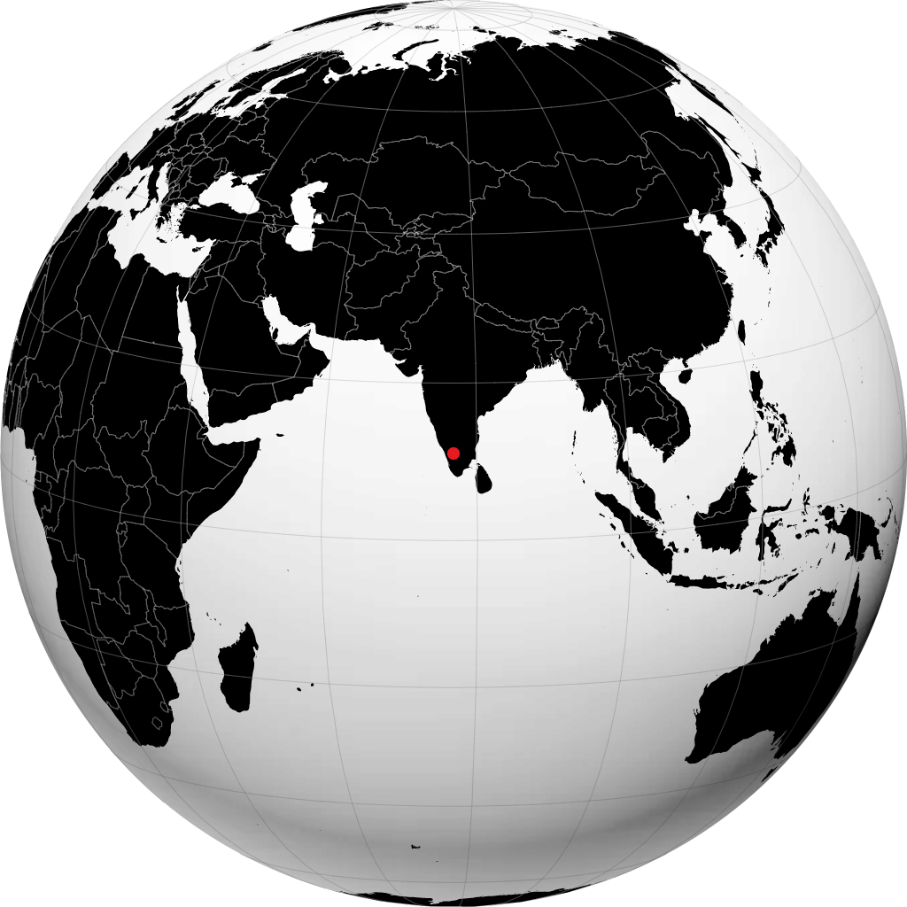 Coimbatore auf dem Globus
