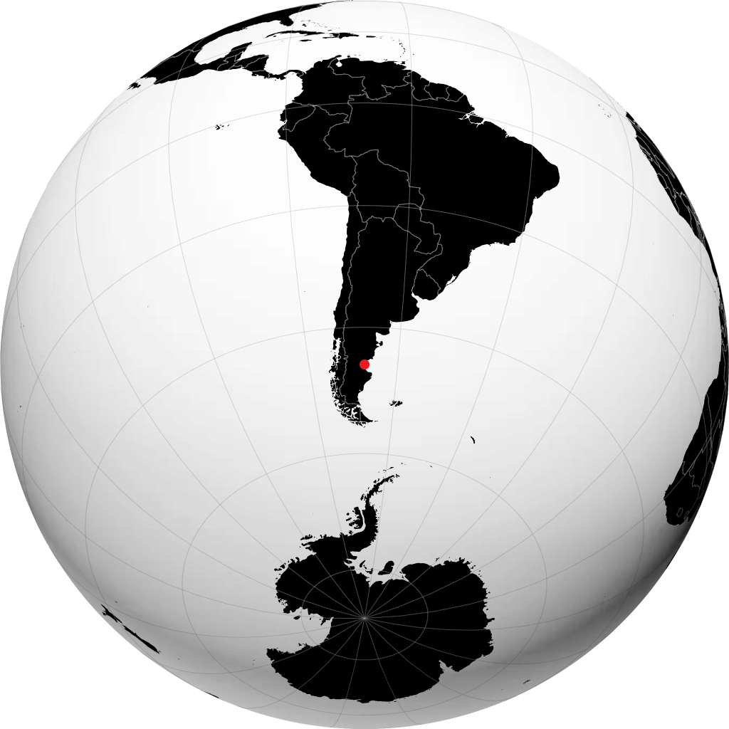 Comodoro Rivadavia auf dem Globus