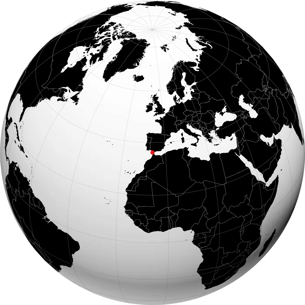 Conil de la Frontera auf dem Globus