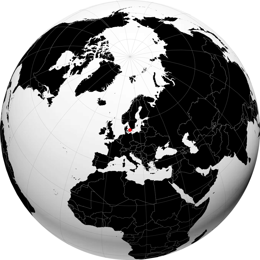 Kopenhagen auf dem Globus