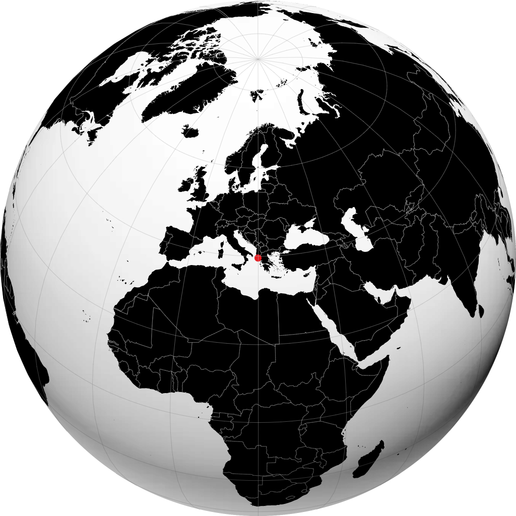 Korfu auf dem Globus