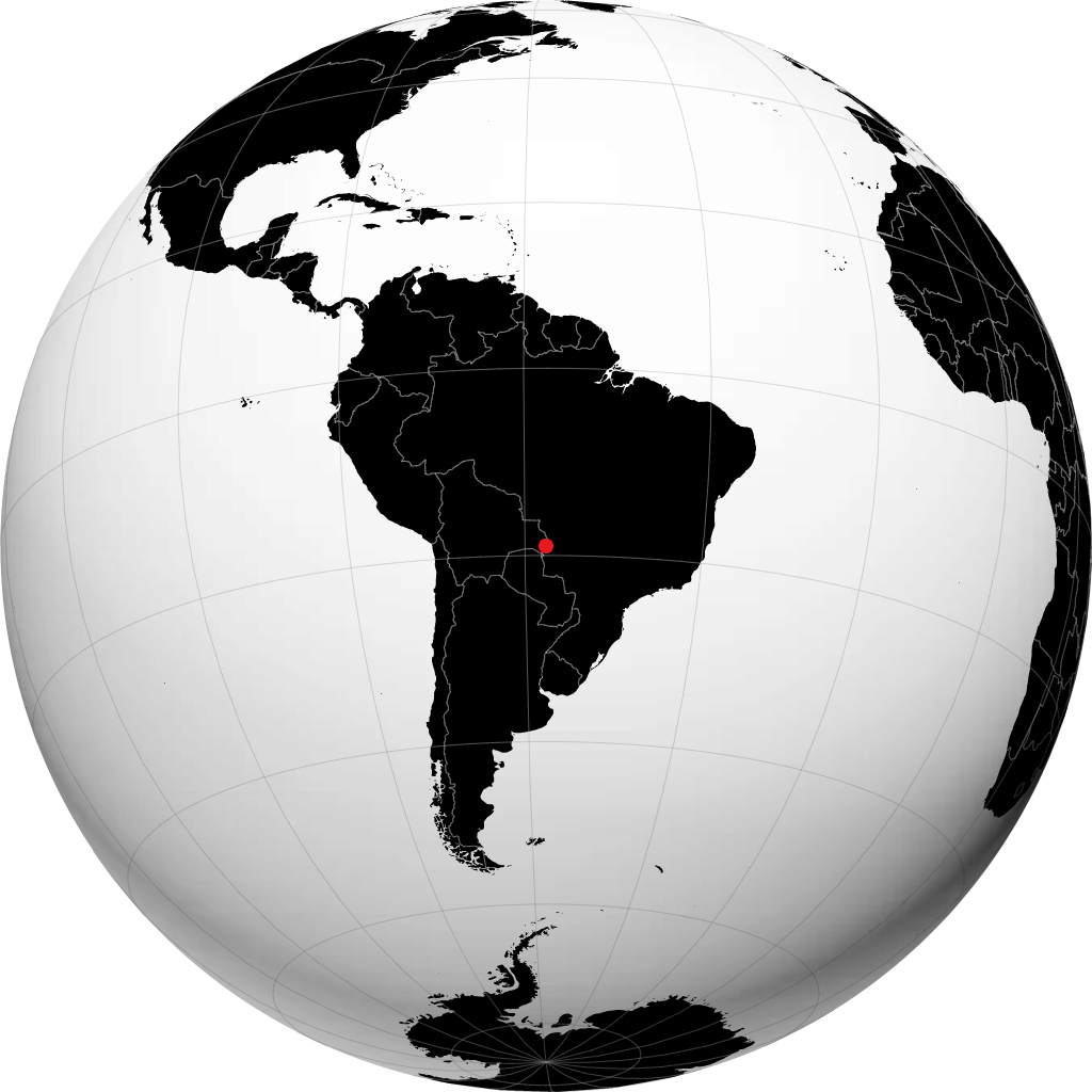 Corumbá auf dem Globus
