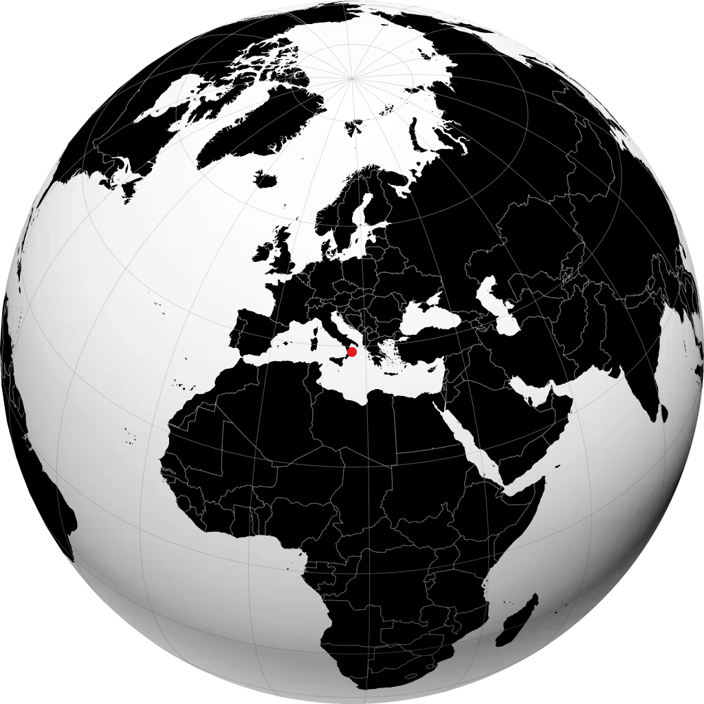 Crotone auf dem Globus