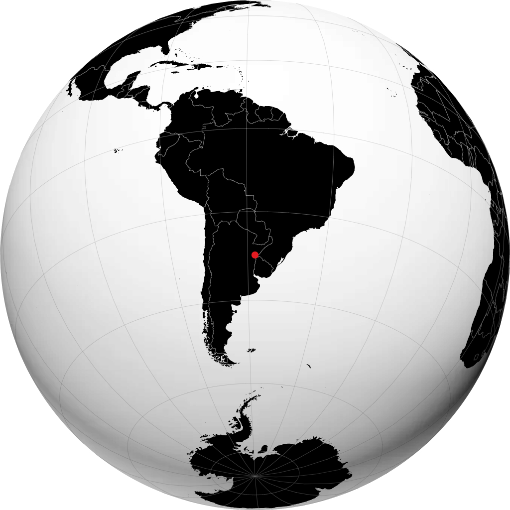 Curuzú Cuatiá auf dem Globus