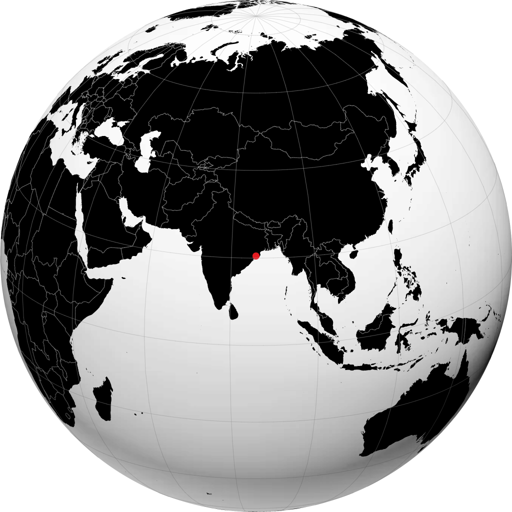 Cuttack auf dem Globus