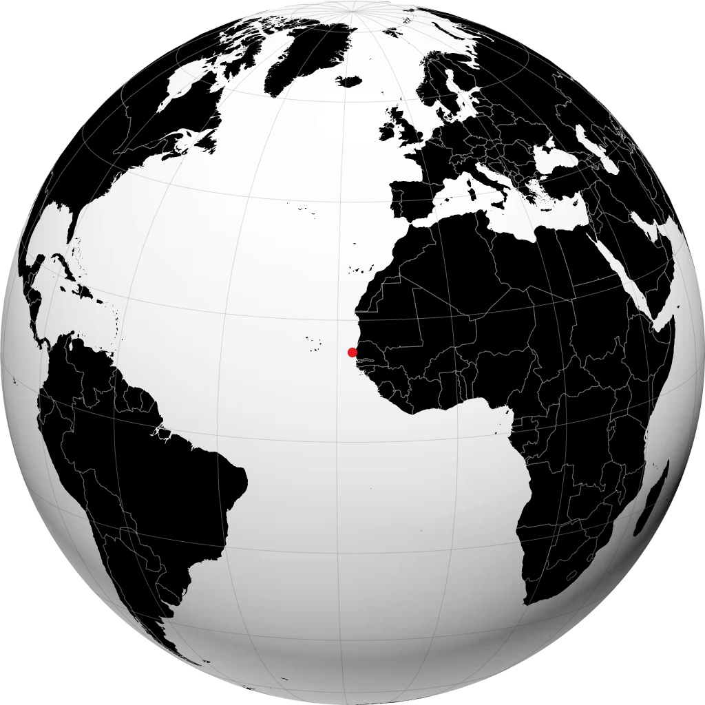Dakar auf dem Globus