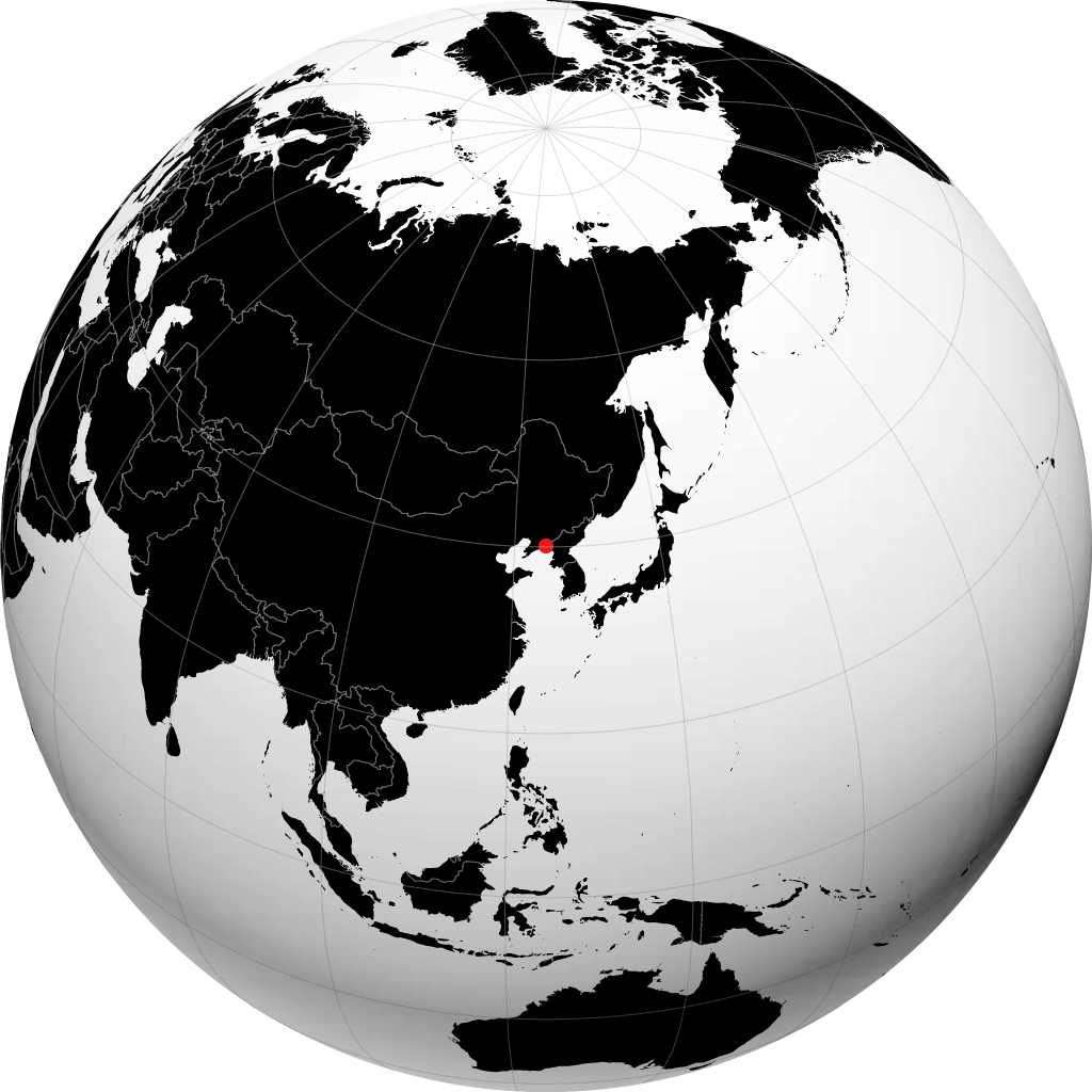 Dandong auf dem Globus