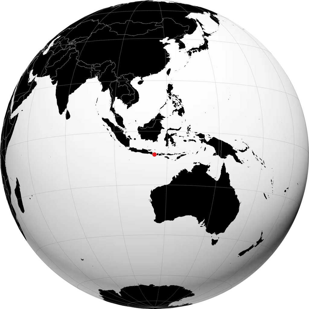 Denpasar auf dem Globus