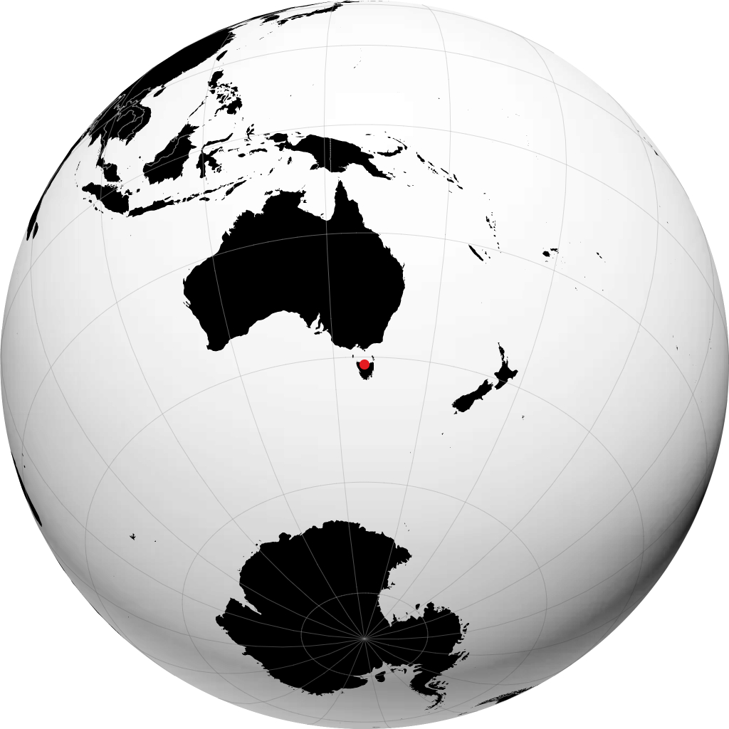 Devonport auf dem Globus