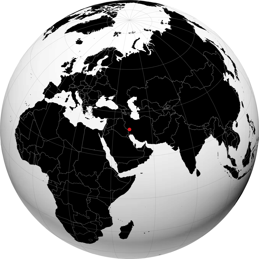 Dezful auf dem Globus