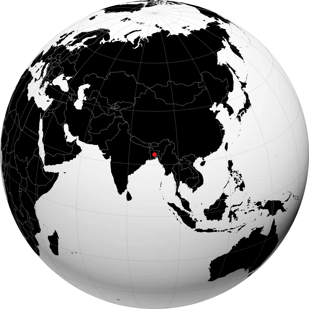 Dhaka auf dem Globus