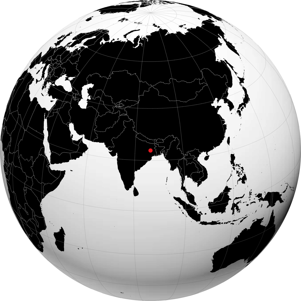 Dhanbad auf dem Globus