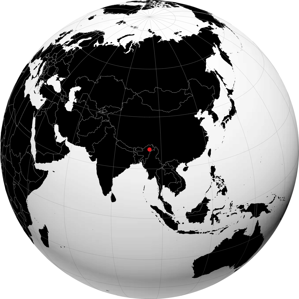 Dibrugarh auf dem Globus