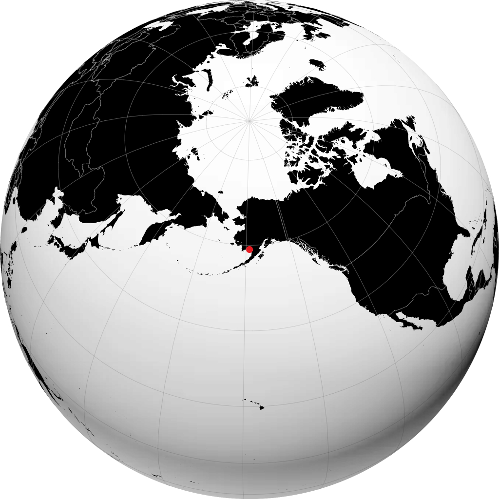 Dillingham auf dem Globus