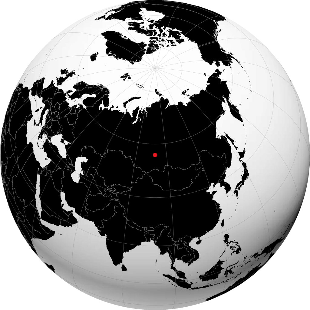 Diwnogorsk auf dem Globus