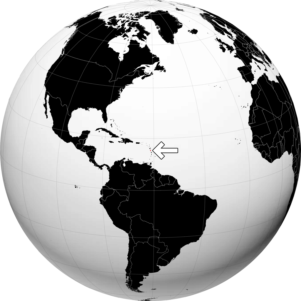 Dominica auf dem Globus