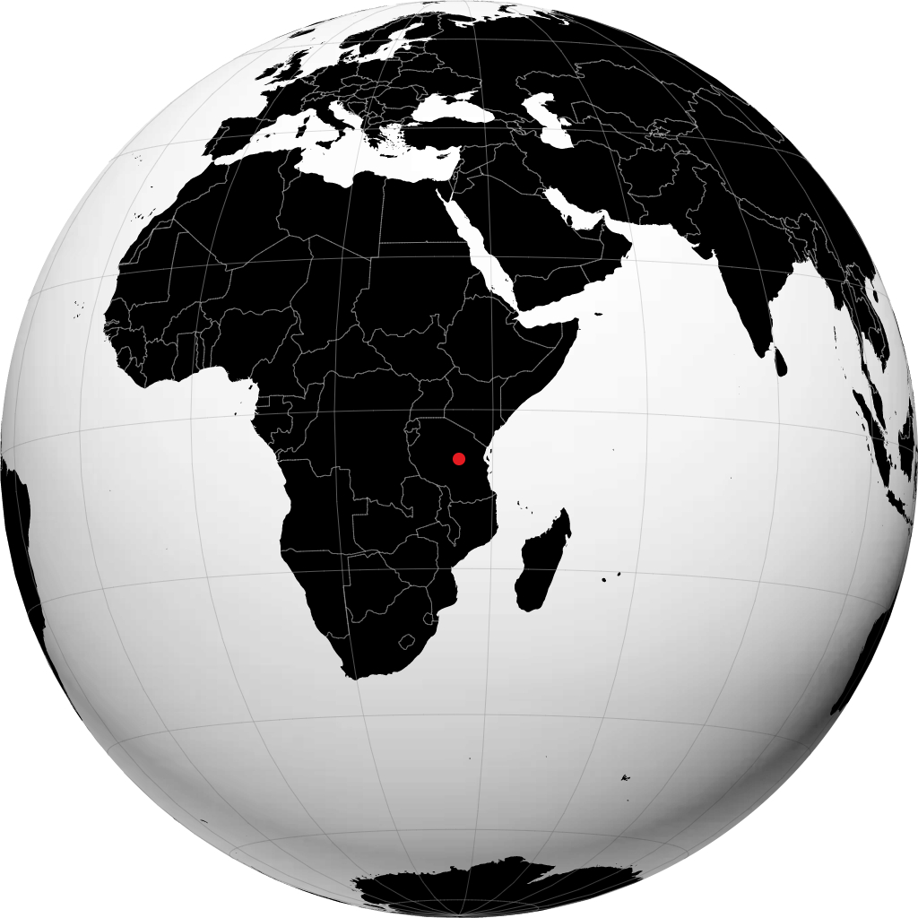 Dodoma auf dem Globus