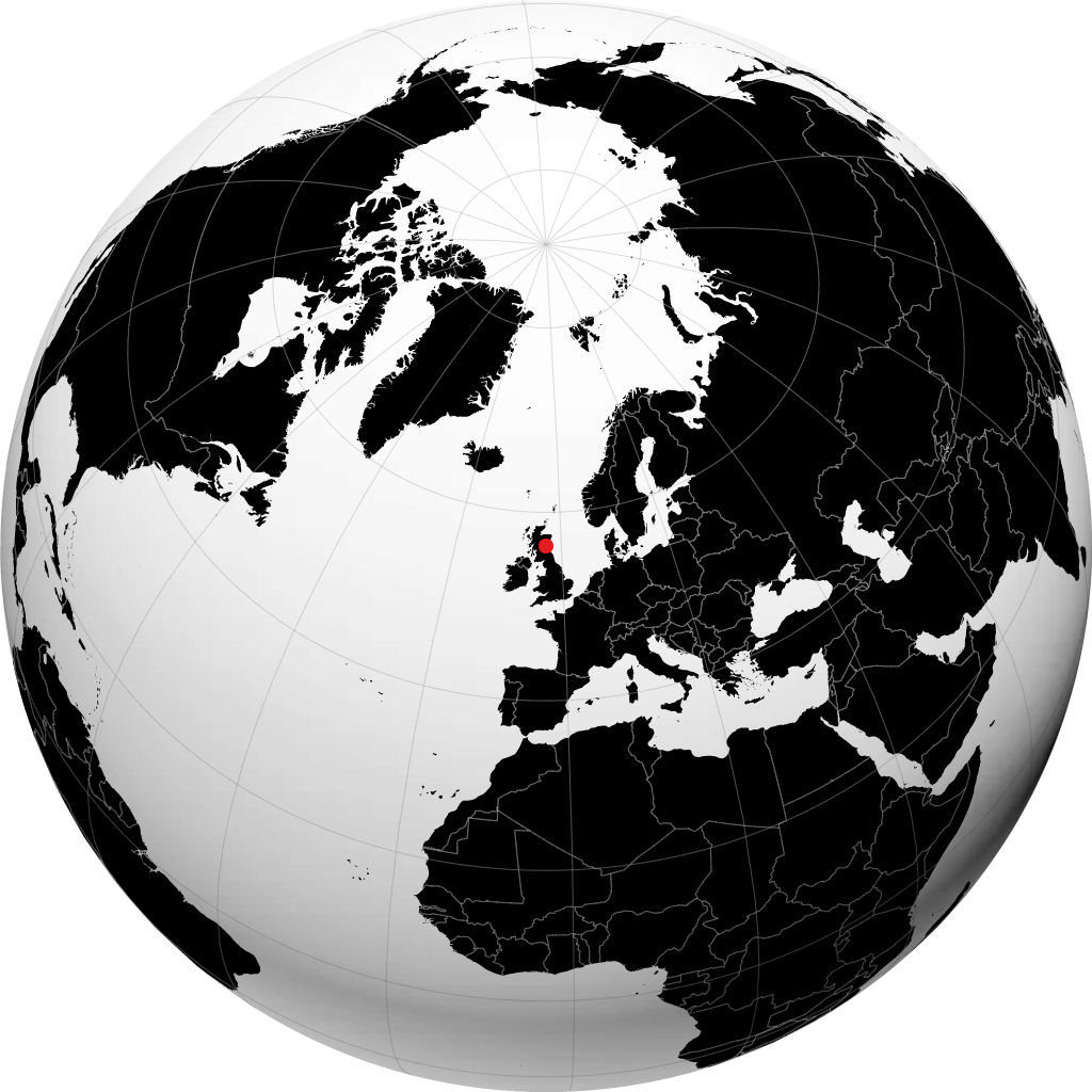 Dundee auf dem Globus