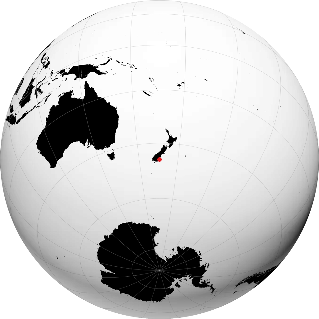 Dunedin auf dem Globus