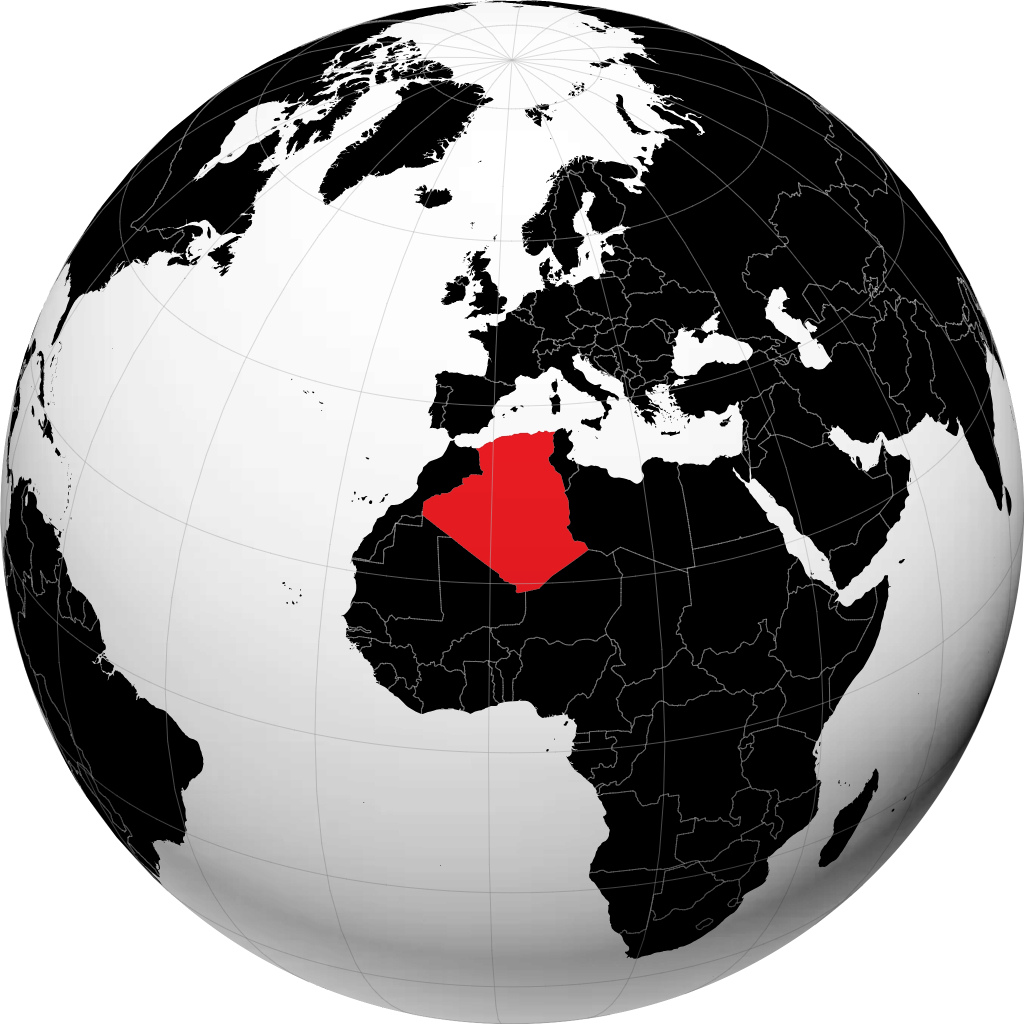 Algerien auf dem Globus