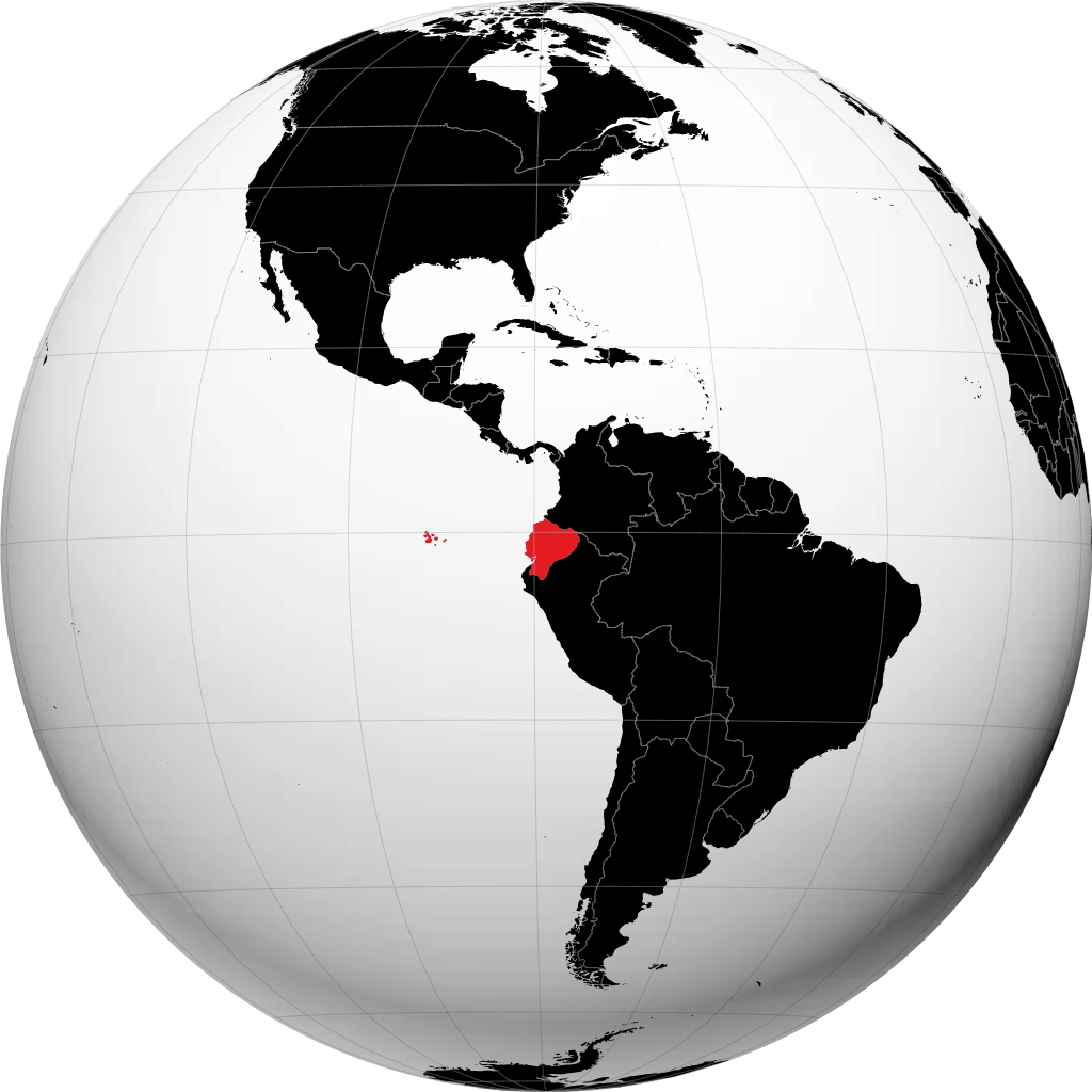 Ecuador auf dem Globus