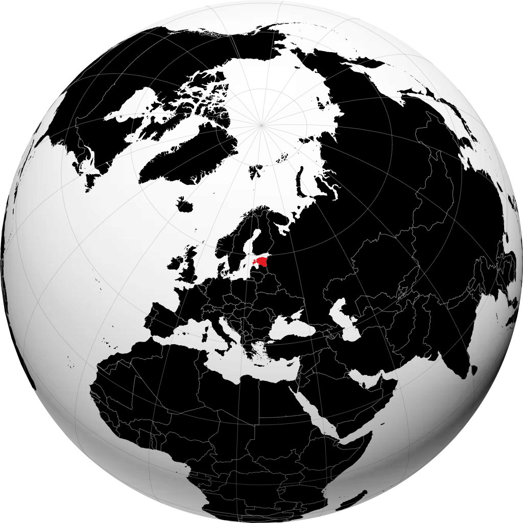 Estland auf dem Globus