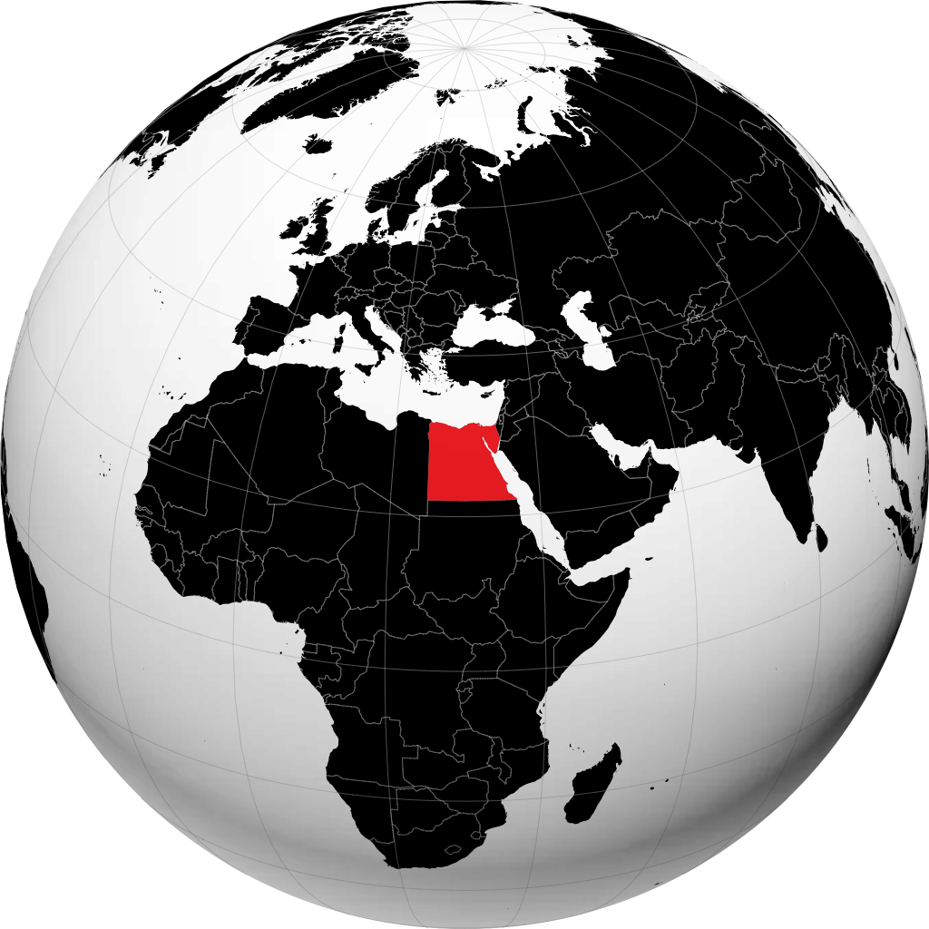 Ägypten auf dem Globus