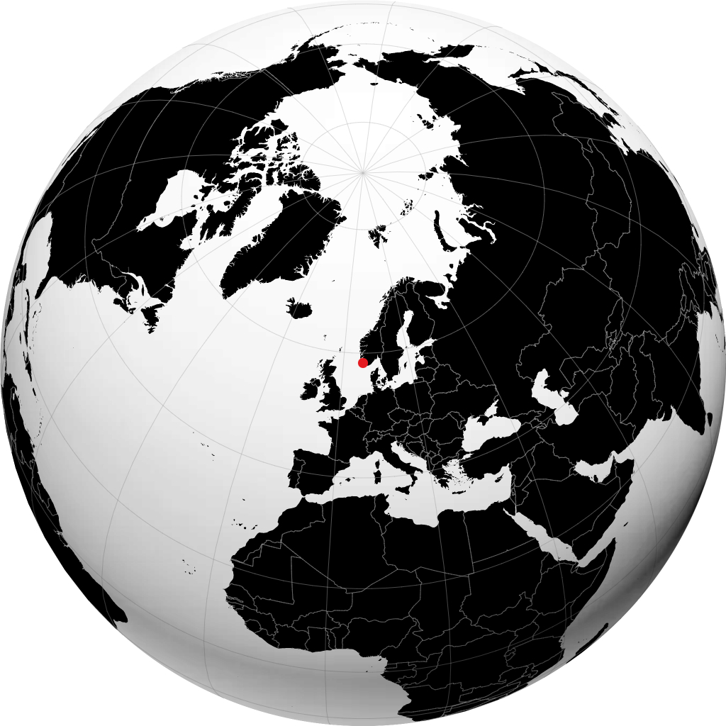 Egersund auf dem Globus