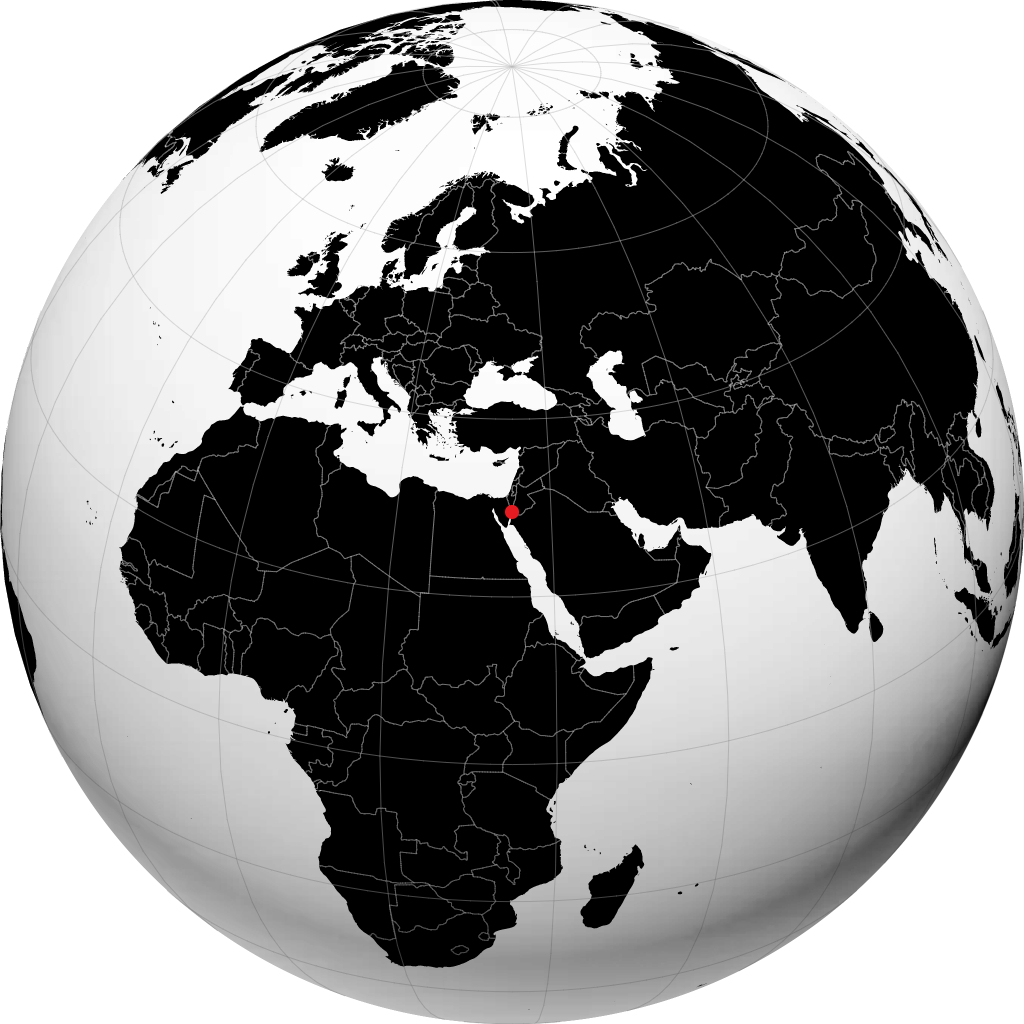 Eilat auf dem Globus