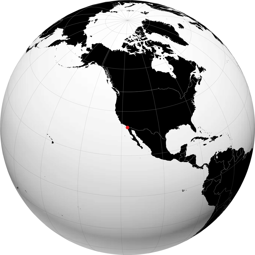 El Cajon auf dem Globus