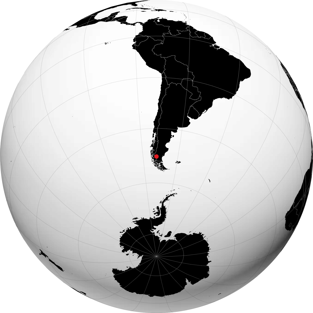 El Calafate auf dem Globus