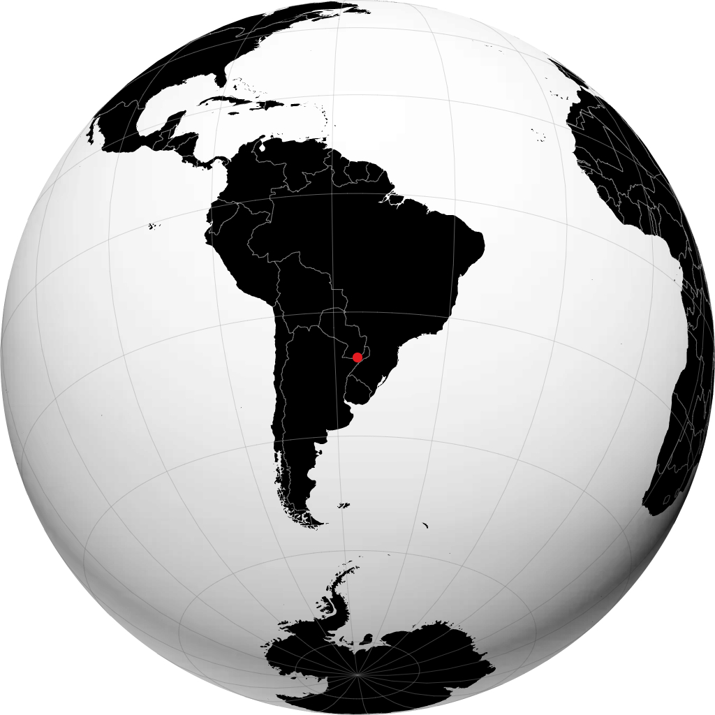 Encarnación auf dem Globus