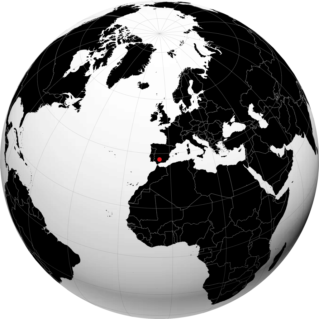 Córdoba auf dem Globus