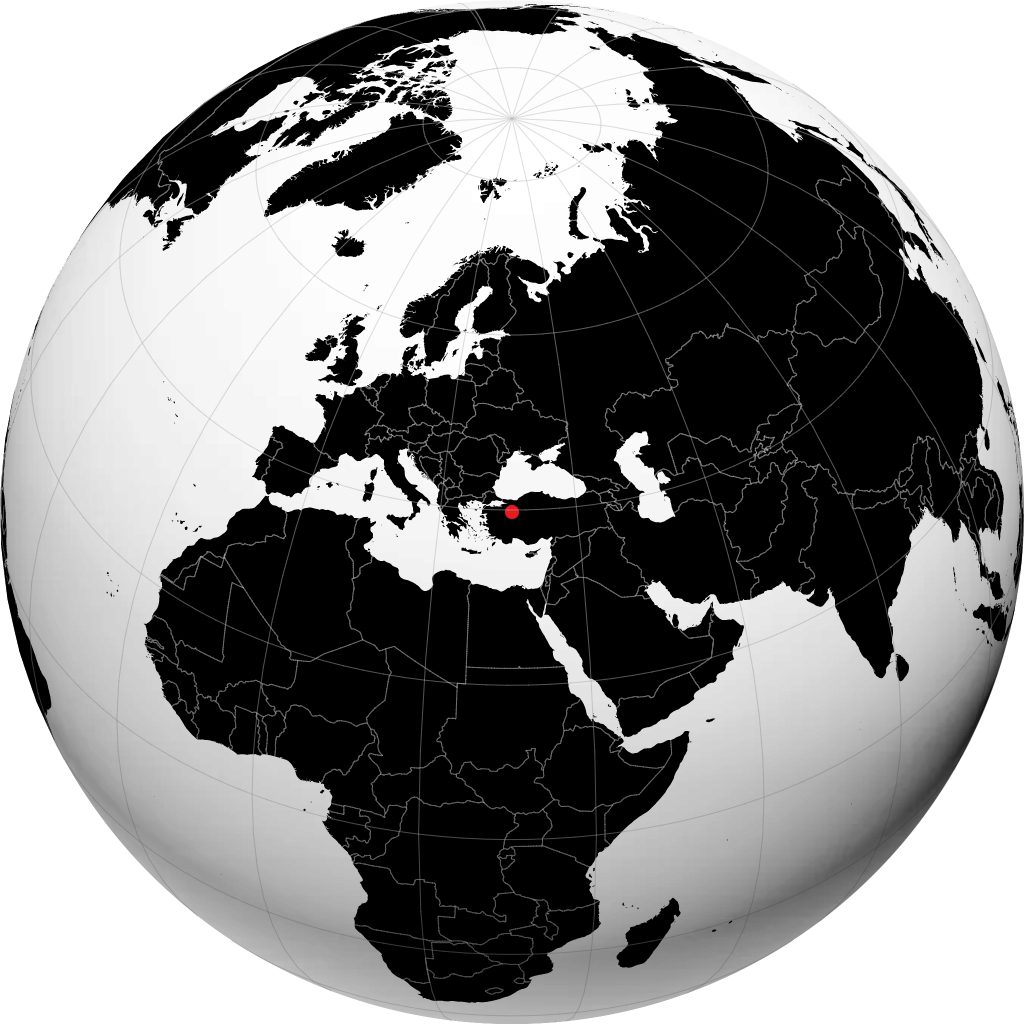 Eskisehir auf dem Globus
