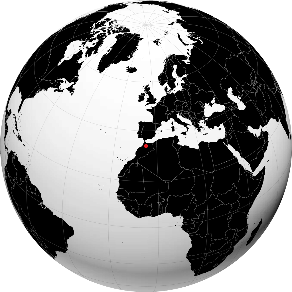 Fès auf dem Globus