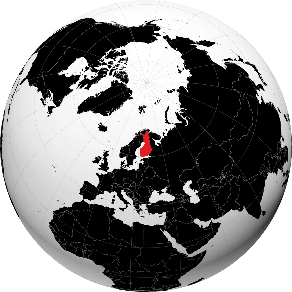 Finnland auf dem Globus