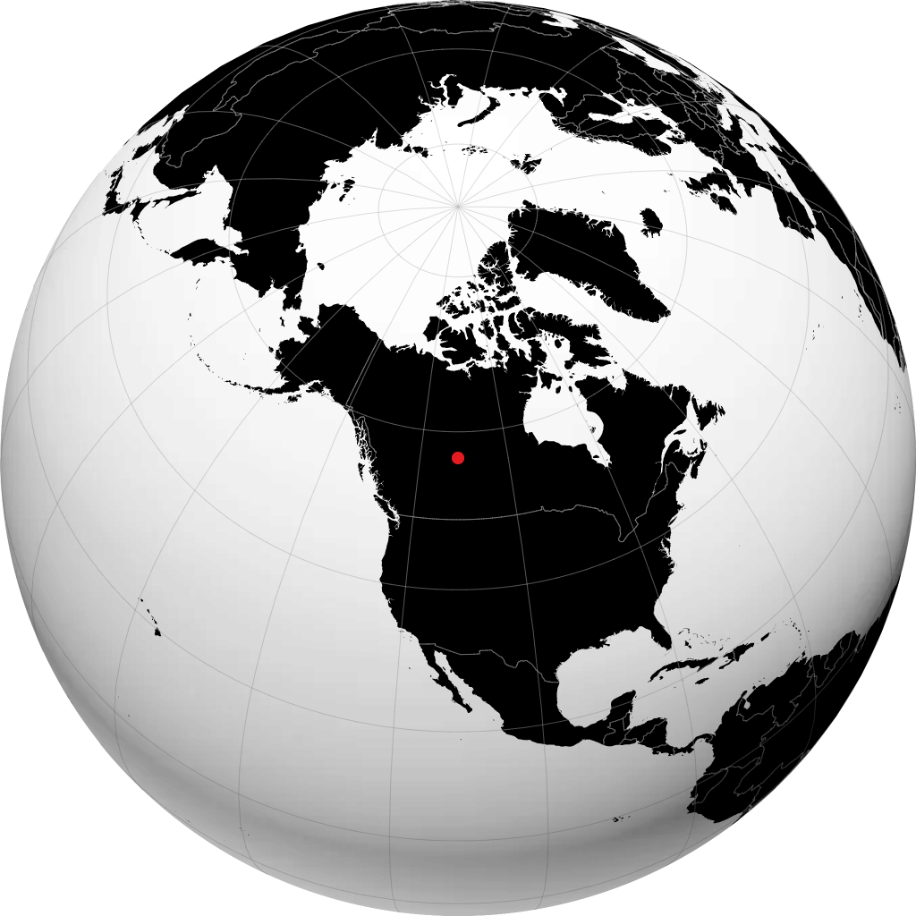 Fort McMurray auf dem Globus
