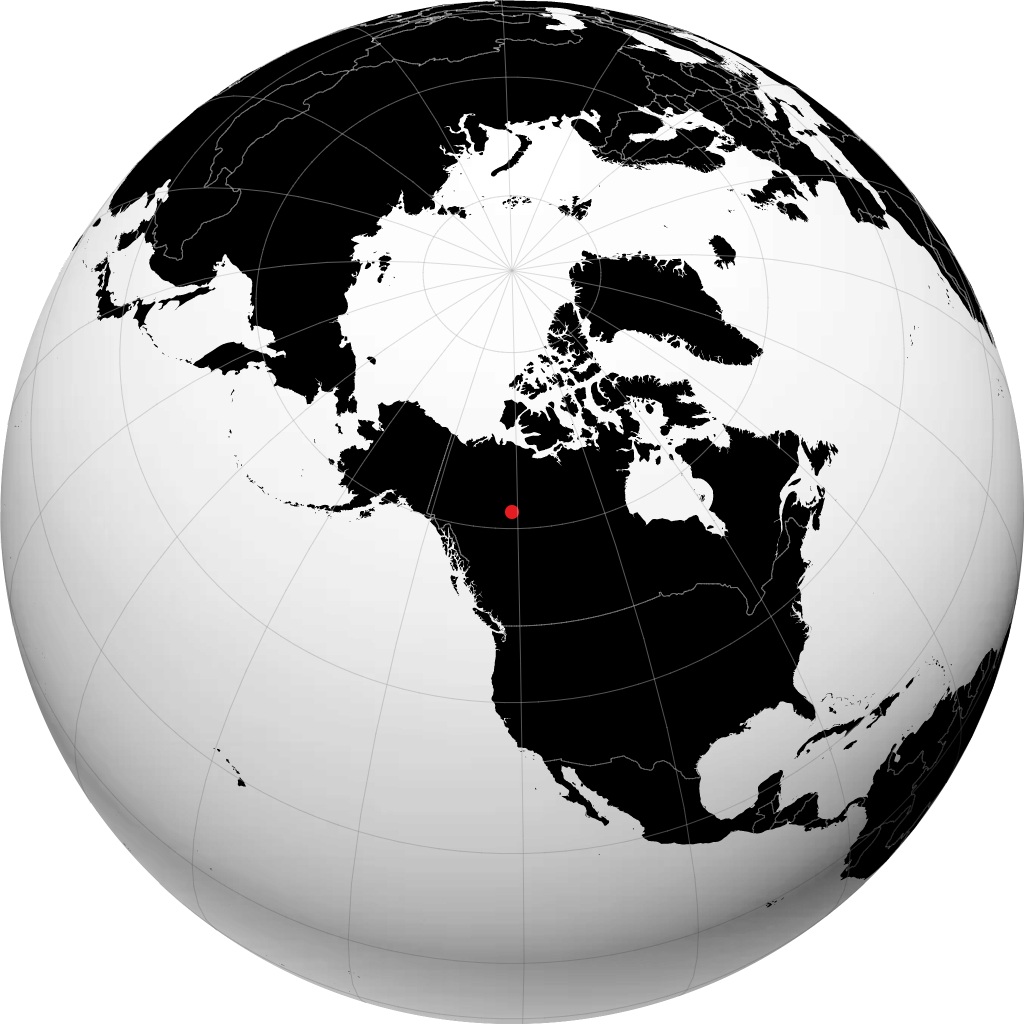 Fort Simpson auf dem Globus