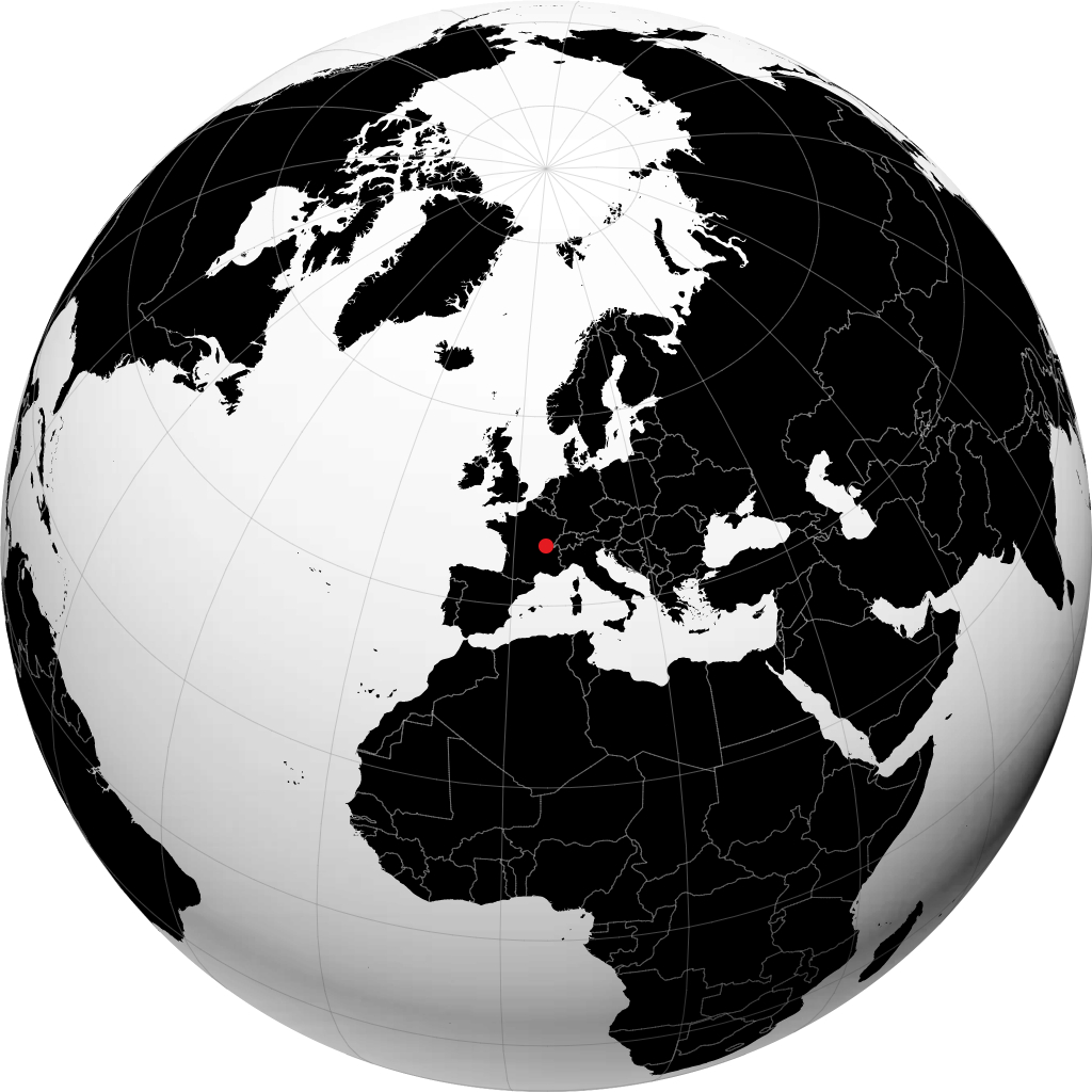 Mâcon auf dem Globus