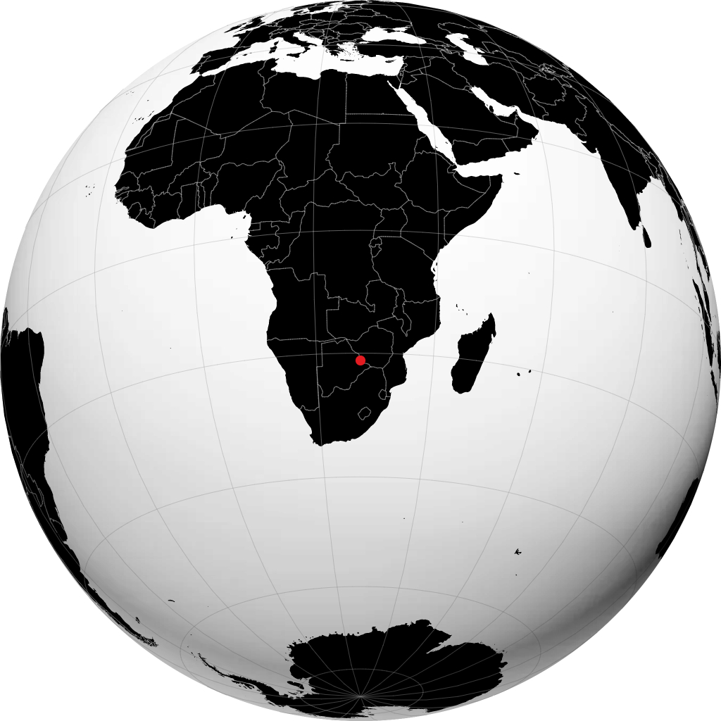 Francistown auf dem Globus