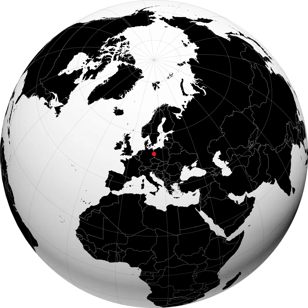 Frankfurt (Oder) auf dem Globus